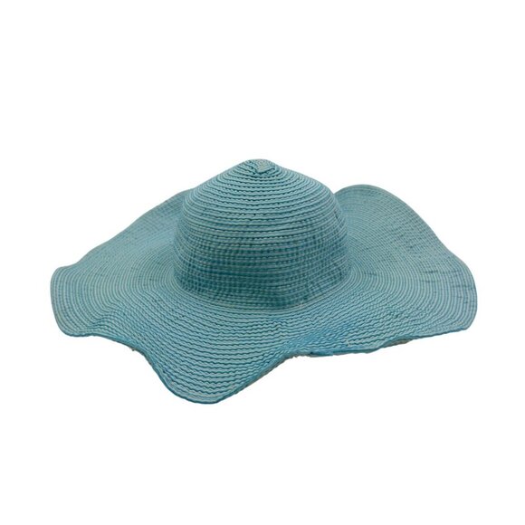 Cappelli White/Turquoise Wide Brim Floppy Packable Bendable Sun Hat Women's - Picture 5 of 10